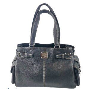 Dooney and Bourke Dark Brown Chestnut Pebble Grain Leather Satchel Handbag Purse